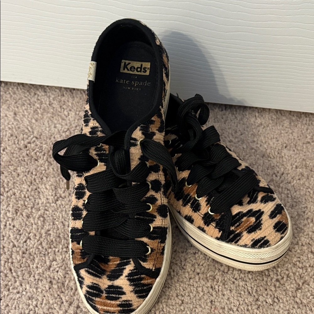 Keds x Kate Spade Leopard Print Sneakers with Black Accents